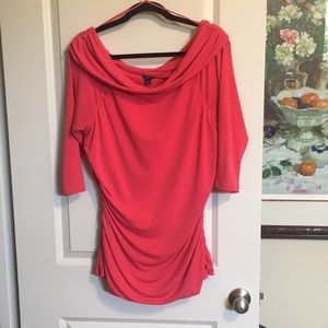 Coral pink Anne Taylor ruched top